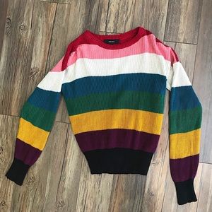 Forever 21 Rainbow Striped Sweater